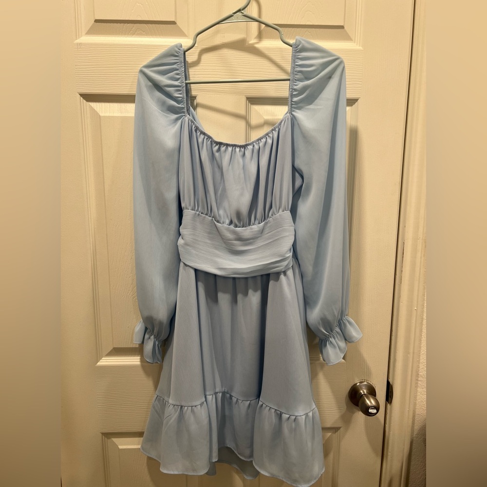 Amazon Light Blue Long Sleeve Dress